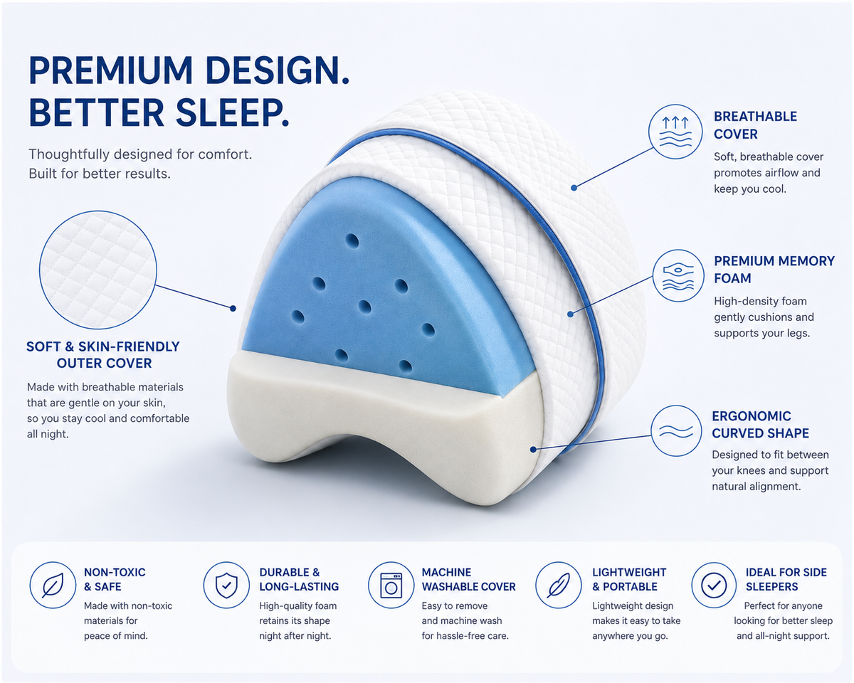 Side Sleeper Memory Foam Leg Pillow